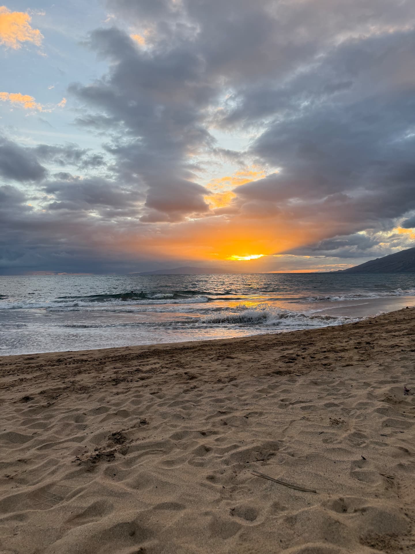 Maui sunset over the shoreline